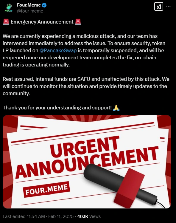Four.Meme Hacked! $183K Stolen in Malicious Crypto Attack